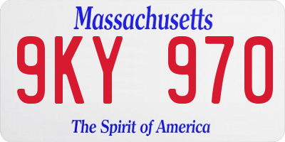MA license plate 9KY970