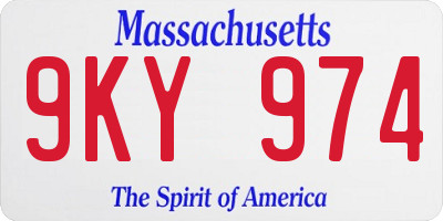 MA license plate 9KY974