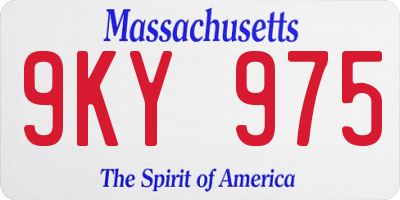 MA license plate 9KY975