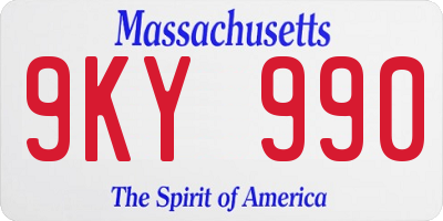 MA license plate 9KY990