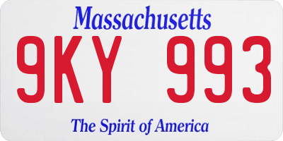 MA license plate 9KY993