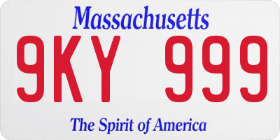 MA license plate 9KY999