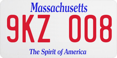 MA license plate 9KZ008