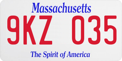 MA license plate 9KZ035