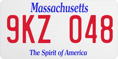 MA license plate 9KZ048