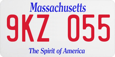 MA license plate 9KZ055