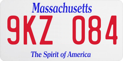 MA license plate 9KZ084