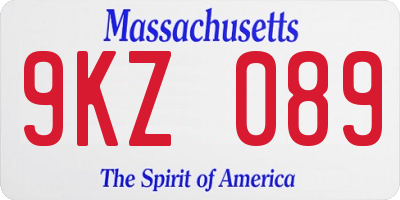 MA license plate 9KZ089