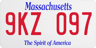 MA license plate 9KZ097