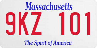 MA license plate 9KZ101