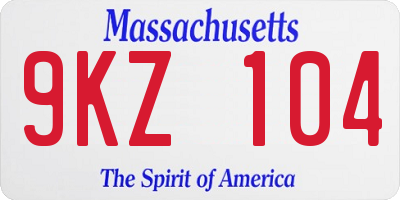 MA license plate 9KZ104
