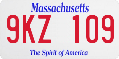 MA license plate 9KZ109