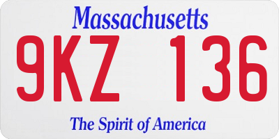 MA license plate 9KZ136