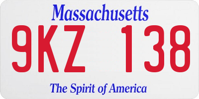 MA license plate 9KZ138