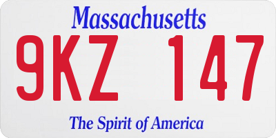 MA license plate 9KZ147