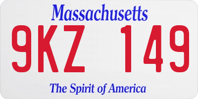 MA license plate 9KZ149