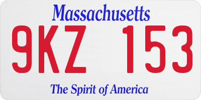 MA license plate 9KZ153