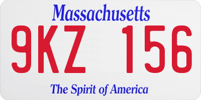 MA license plate 9KZ156