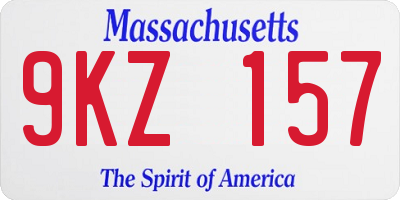 MA license plate 9KZ157