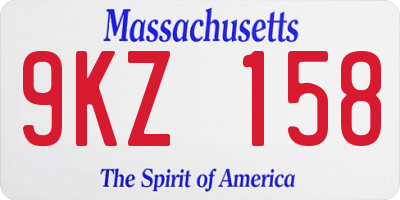 MA license plate 9KZ158