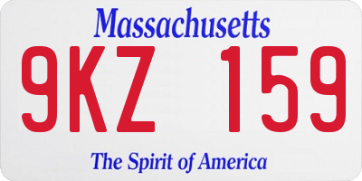 MA license plate 9KZ159