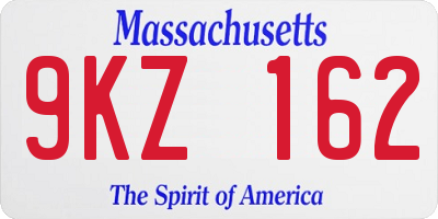 MA license plate 9KZ162
