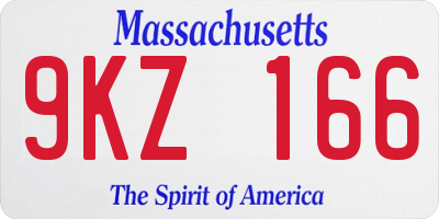 MA license plate 9KZ166