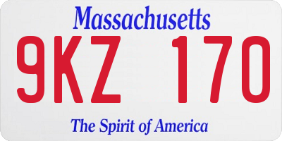 MA license plate 9KZ170