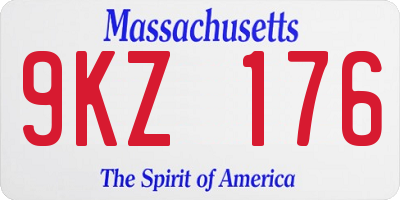 MA license plate 9KZ176