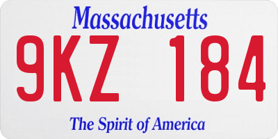 MA license plate 9KZ184