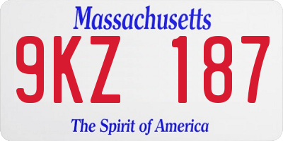 MA license plate 9KZ187