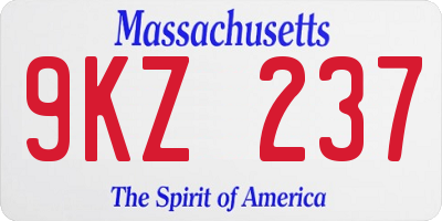 MA license plate 9KZ237