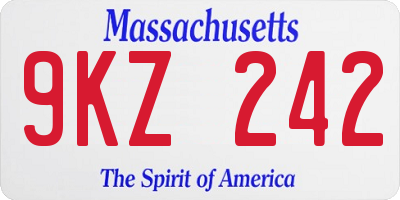 MA license plate 9KZ242