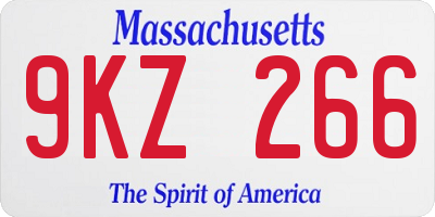 MA license plate 9KZ266