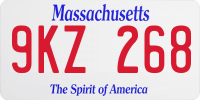 MA license plate 9KZ268