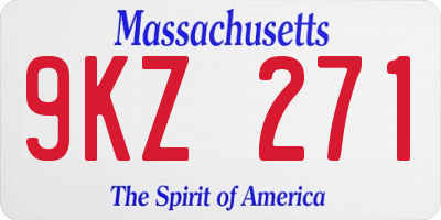 MA license plate 9KZ271