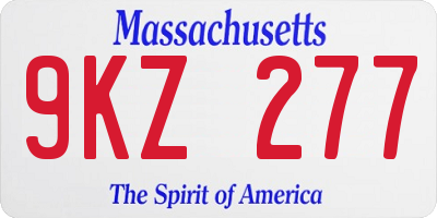 MA license plate 9KZ277