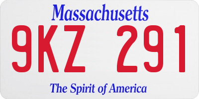 MA license plate 9KZ291
