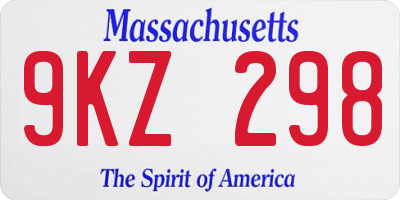 MA license plate 9KZ298