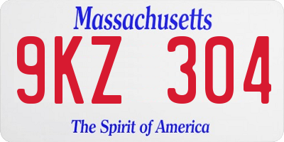 MA license plate 9KZ304