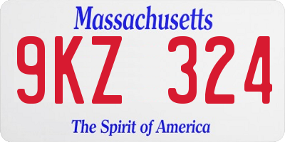 MA license plate 9KZ324