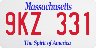 MA license plate 9KZ331