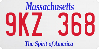 MA license plate 9KZ368