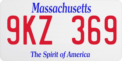 MA license plate 9KZ369