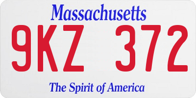 MA license plate 9KZ372