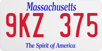 MA license plate 9KZ375