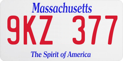 MA license plate 9KZ377
