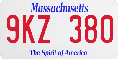 MA license plate 9KZ380