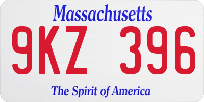 MA license plate 9KZ396