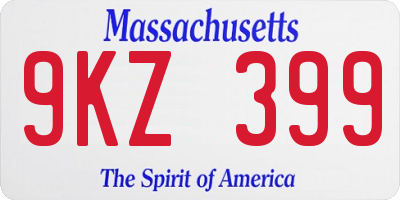 MA license plate 9KZ399
